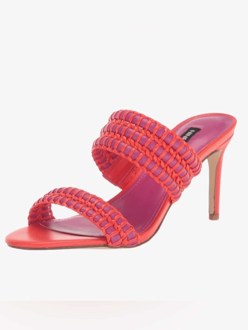 Nine West Orange Pause Heeled Slide Sandals Size 9 - Picture 1 of 9